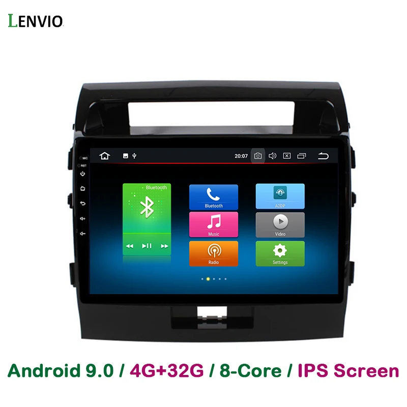 Lenvio 4 Гб ОЗУ 32 Гб ПЗУ Восьмиядерный 2 Din Android 9,0 автомобильный DVD gps навигатор для Toyota Land Cruiser 200 LC200 2008 2009 2010