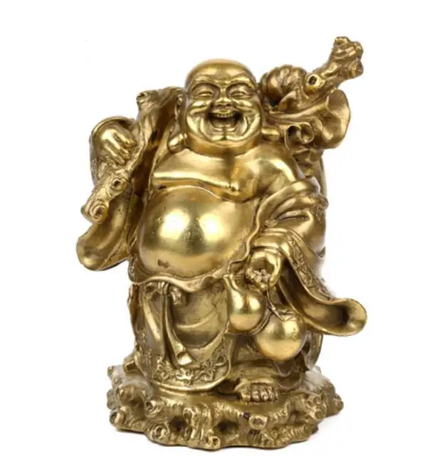 Медь сатю светильник Feng Shui Майтрейя медь Будды статуя украшения рисунок