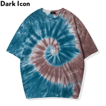 

Dark Icon Paisley Printed Drop Shoulder T-shirt Men 2020 Summer Crew Neck Tie Dye Hip Hop Tshirts Cotton Tee Shirts Streetwear