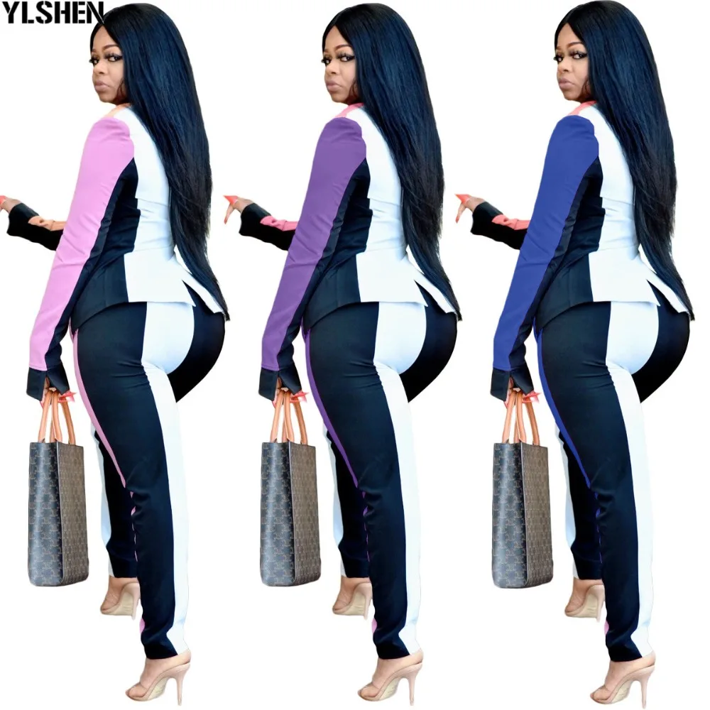 African Women Sets Print Long Sleeve Blazer Jacket Pants Suits Office Lady Elegant 2 Piece Set Business Outfits Africa Clothing 04