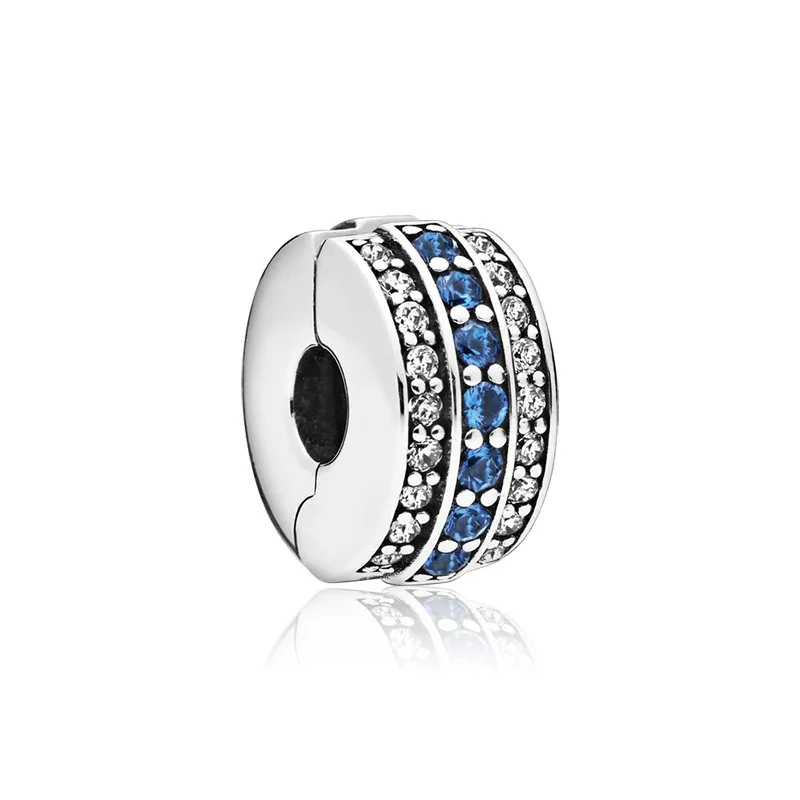 Fixed buckle &amp safety chain 2020 blue Positioning crystal charms bead jewelry diy pendant bangle fit pandora bracelet | Украшения и