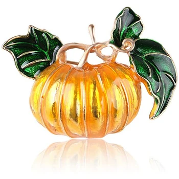 

Alloy Home Yellow Pumpkin Napkin Ring Set of 6 Green Leaf Napkin Buckle for Christmas, Holidays, Wedding,Halloween Party