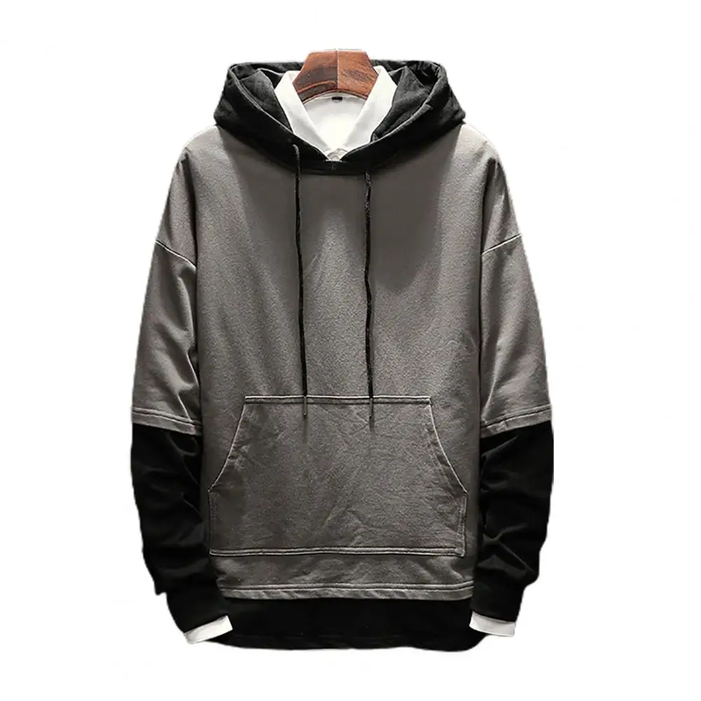 Sweat à Capuche Imprimé Graffiti Pour Hommes, Manches Longues, Ample, Mode Oversize, Patchwork, Vêtements Hip Hop, Automne Hiver / Sweats