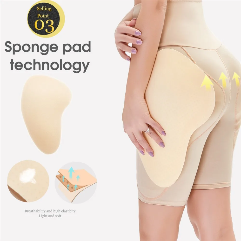 Women Sexy Body Shaper Padded Panties Butt Pad Fake Ass Butt Lifter Shapewear High waist panty Foam mat Underpants Plus Size 6XL