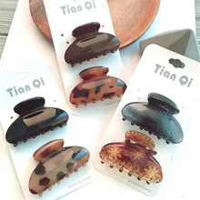 Thời Trang Nữ Cua Móng Vuốt Axit Axetic Tay Đánh Bóng Kẹp Tóc Bé Gái Dụng Cụ Tạo Kiểu Tóc Da Báo Ngựa Vuốt Tóc Hairgrip(China)