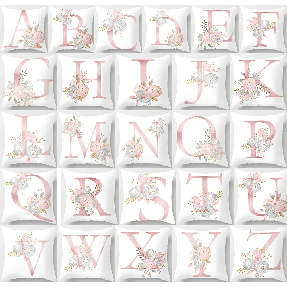 

Pink Letter Decorative Pillow Cushion Covers Pillowcase Cushions for Sofa Polyester Pillowcover Home Decorative