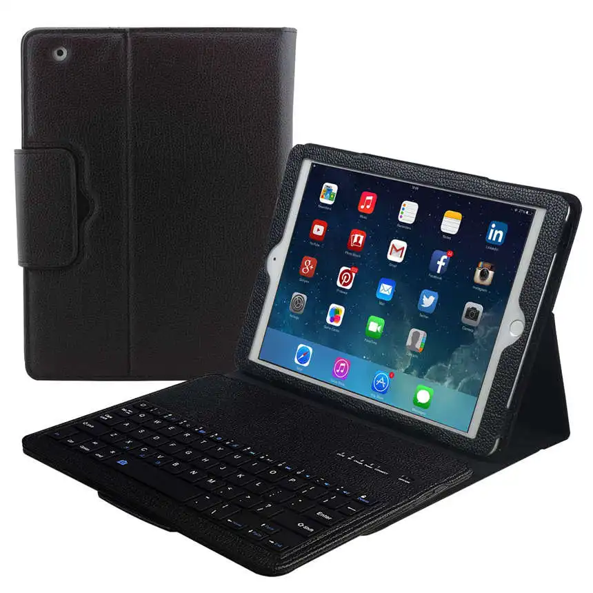 Магнитная Bluetooth клавиатура Coque для iPad 2 iPad 3 iPad 4 чехол из искусственной кожи Складная подставка Funda для iPad 2/3/4 крышка клавиатуры - Color: Black