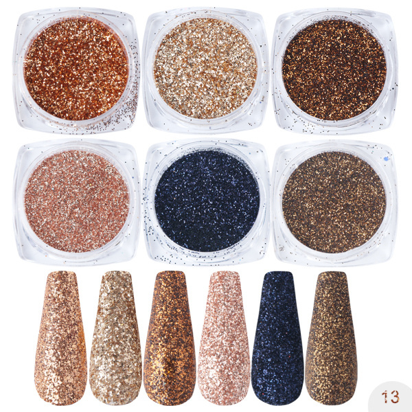 Box Shining Sugar Effect Nail Glitter Powder Laser Candy Nail Art Pigment Flakes Dust Coloful Nail Decor Accessories LA1539-28