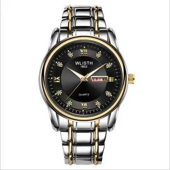 

Men's watch fashion with diamond double calendar Dial Stainless Steel Men's Watch