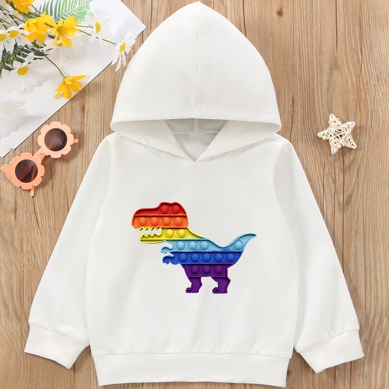

Jurassic World Fallen Kingdom Cool Dinosaur Print boys Hoodies POP It Unzip Game Cute Children Tops Harajuku Fashion Sweatshirt