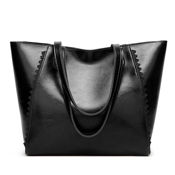 ACELURE, большая Вместительная женская сумка, повседневная сумка, женская сумка, простая, для покупок, большая сумка на плечо для женщин, Классическая, масло, воск, кожа - Цвет: black