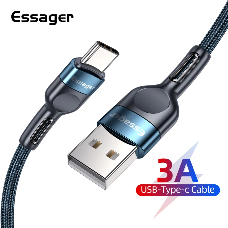 Essager USB Type C Cable Fast Charging Charger For Xiaomi Huawei Samsung USB-C Data Wire Cord Mobile Phone USBC Type-C Cables | Мобильные