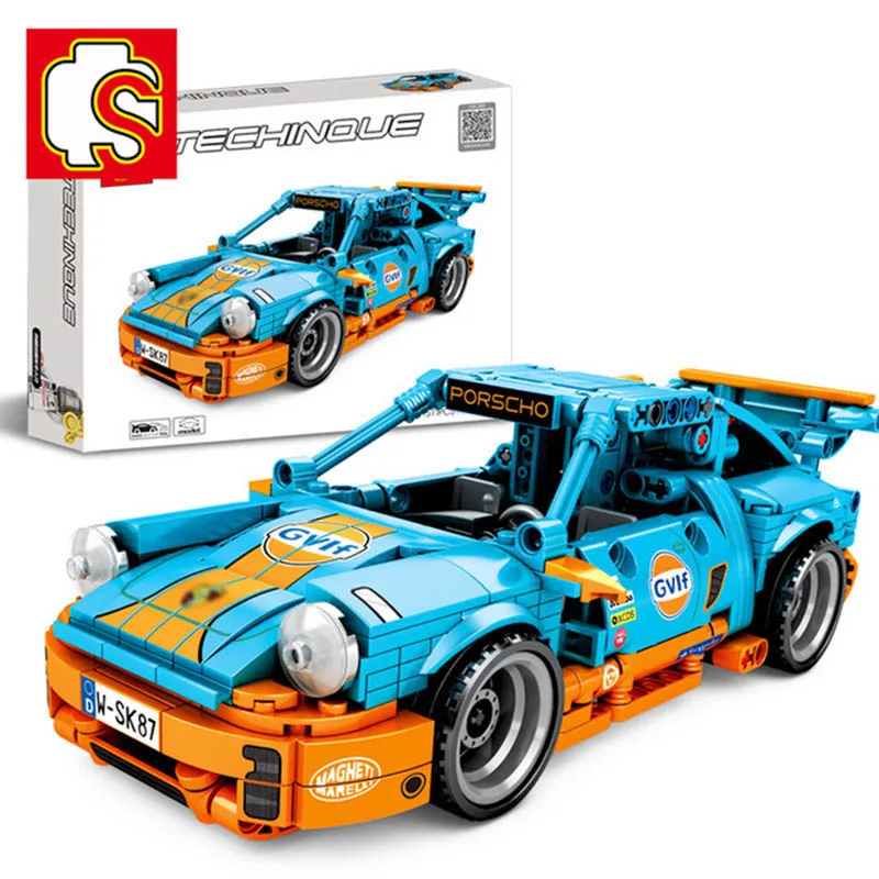 Строительные блоки для гоночного автомобиля совместимые с городом игрушки Porsche