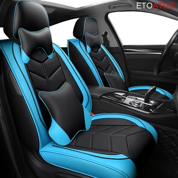 

ETOATUO Universal leather Car Seat covers for Nissan all model qashqai x-trail tiida Murano March Teana quest Patrol Paladin car