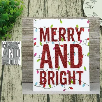 

Metal Cutting Dies Christmas merry and rtight for Scrapbooking Steel Craft Die Cut Embossing Paper Card Album Stencil