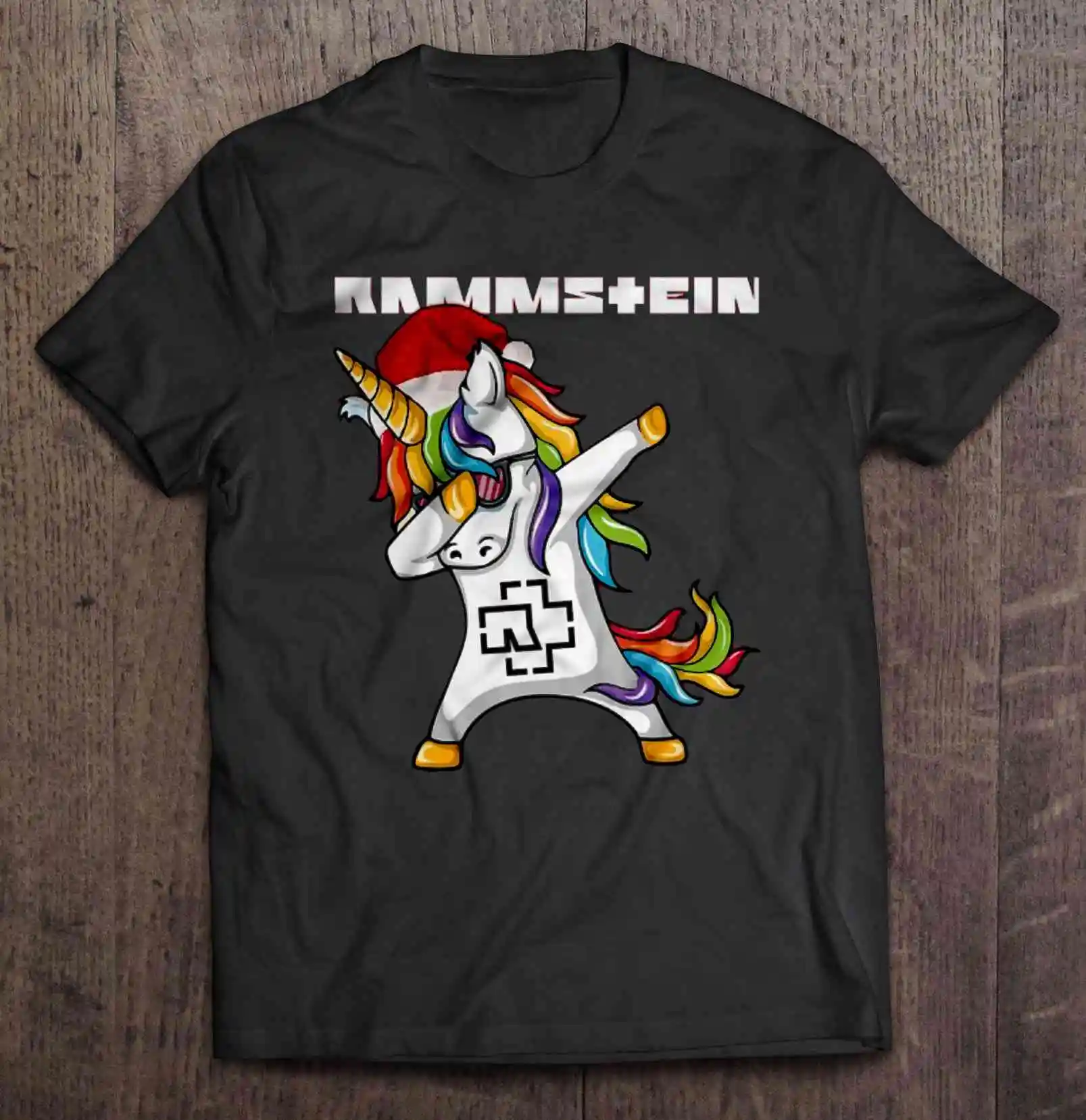 

2019 Streetwear T Shirt Men Rammstein Dabbing Unicorn Version Men T Shirt
