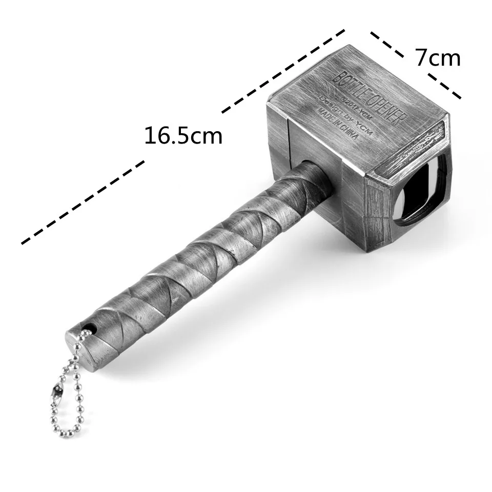 Новые серебряные открывалки для пивных бутылок, многофункциональный молоток в форме Тора, открывалка для пивных бутылок с длинной ручкой, открывалка для бутылок пива