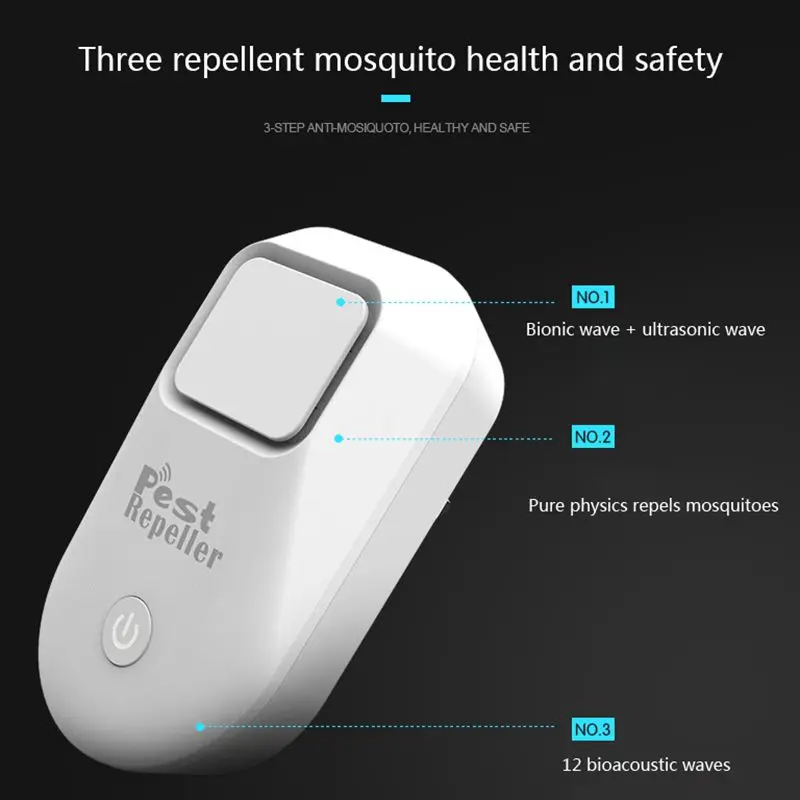 

Ultrasonic Mouse Cockroach Pest Repeller Device Insect Rats Spiders Anti Mosquito Killer Pest Control Household Pest Rejector
