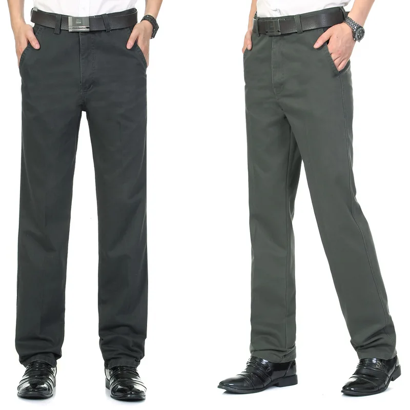 

Autumn & Winter Middle-aged Men Business Casual Pants Daddy Clothes Straight-leg Pants Middle-aged MEN'S Trousers New