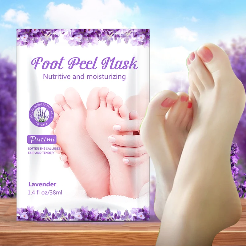 PUTIMI 2Pack Baby Feet Exfoliating Lavender Foot Masks for Legs Peeling Dead Skin Feet Masks Socks for Pedicure Spa Foot Patch