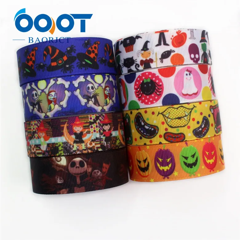 OOOT BAORJCT I-191004-2316, 22 мм, 10 ярдов Хэллоуин серии мультфильм корсажные ленты, праздничные украшения, материалы для ручных поделок - Цвет: 8 each one yards