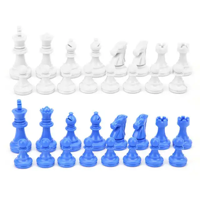 Buy Online Best Quality Medieval Plastic Chess Pieces Set Hollow King Height 49mm Standard International Chess Pieces for Competition Chess Game