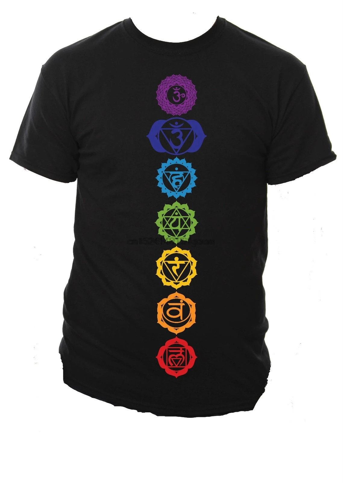 

Full Chakras Yoga Mens Unisex Tshirt Hippie Spiritual Meditation Sizes Small-XXL Women tshirt