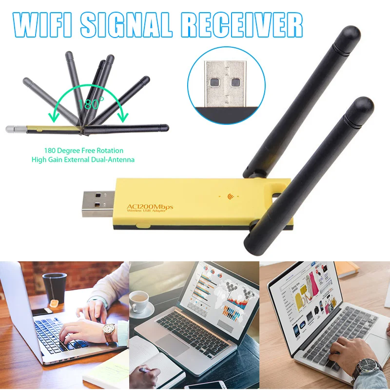 1200 Мбит/с беспроводной USB Wifi адаптер RTL8812AU ключ двухдиапазонный 2 4G/5 ГГц 802.11AC