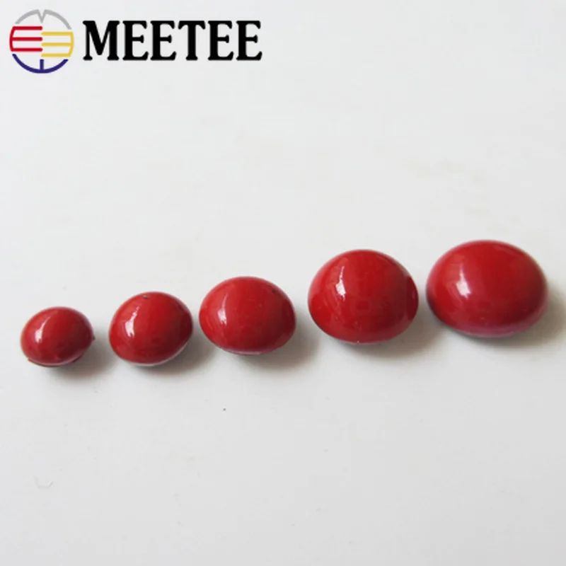 Meetee, 100 шт, 5-9 мм, цветная круглая заклепка в форме гриба, пряжки для одежды, декоративные гвозди, кнопки, сделай сам, обувь, сумка, фурнитура, запчасти, аксессуары