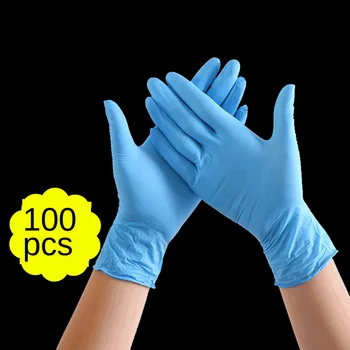 

Prevention Virus Gloves 100 Pieces-Disposable Rubber Gloves Anti-slip Protection Acid And Alkali Resistant Gloves