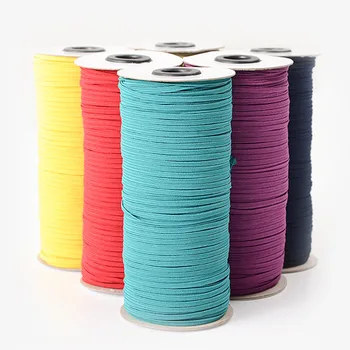 

1 Roll 3mm Sewing Elastic Band Colourful High Elastic Fiat Rubber Band for clothes Waist Band Stretch Rope Hair Elastic Ribbon