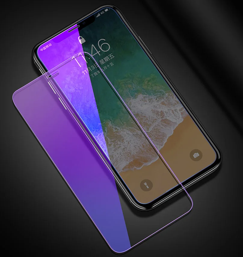 Закаленное стекло с защитой от синего света для Iphone 11 Pro Xs Max X Xr 7 8 6s 6 Plus 5 Se защита
