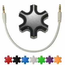 3,5 мм наушники стерео аудио сплиттер 1 штекер на 2 3 4 5 мужской порт кабель Шнур Джек гарнитура 6 хаб способ аудио адаптер линия