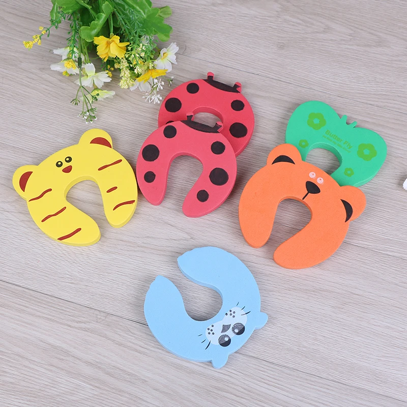 6pcs Door Stops Stopper For Baby Protector Safety Creative Children's Cartoon Animals Exit Card Door Clamp EVA Door Blocked