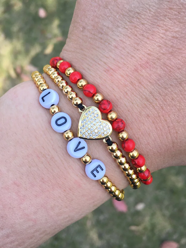 Fashion Beads Women Men Jewelry New Design Small 4mm Gold Stainless Steel Beads DIY Letters Inspired Bracelet Women Men