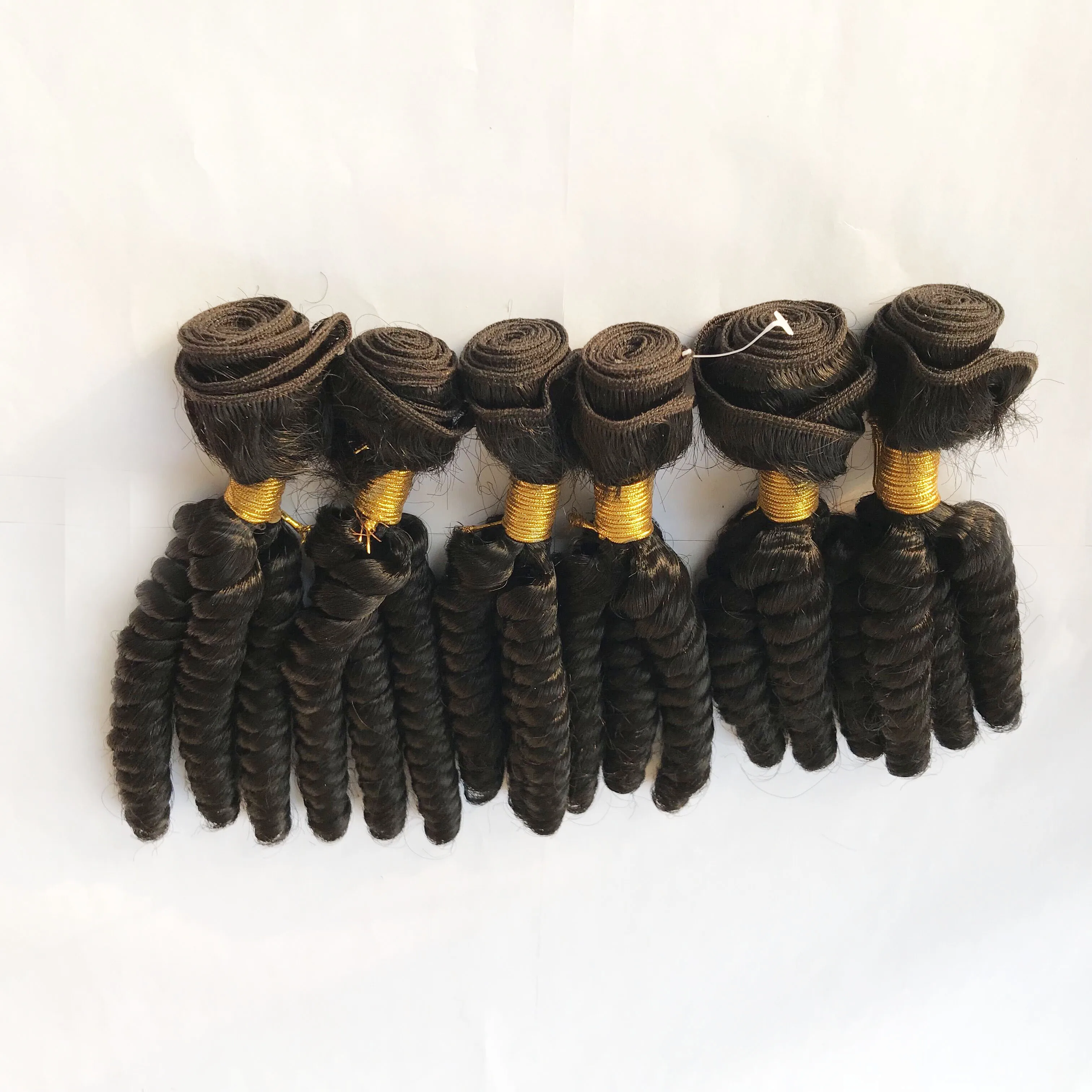 Adorable Synthetic Hair Extension GO 6PCS Set / 10-14inch Weave Bundles Natural Color African American Afro