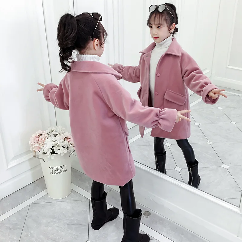 

Children's Clothing Girls' Wool Coat 2020 Autumn and Winter New Hand-Made Wool Girls Trendy Western Style Coat Coat Fashion