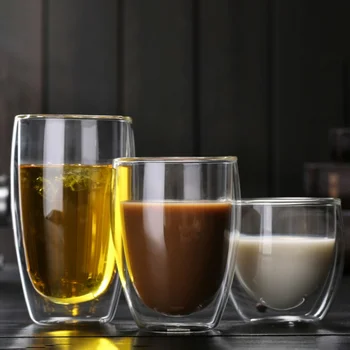 

Heat-resistant Double Wall Glass Cup Beer Espresso Coffee Cup Kit Handmade Beer Mug Tea glass Whiskey Glass Cups Drinkware