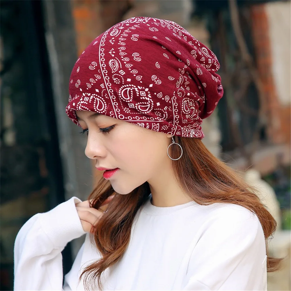 

6 Colors N2020 new hot ational Style Beanies Caps Women Spring Autumn Hats 2 Ways Wearing Stylish Bonnets