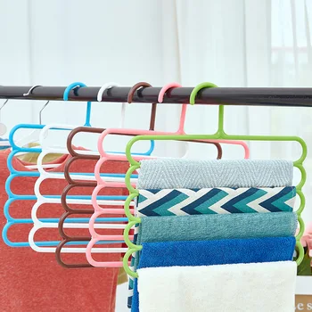 

Plastic Non-slip Trousers Rack 5 Layer Magic Wardrobe Multi-storey More Function Trousers Rack Five In One Magic Trousers Rack