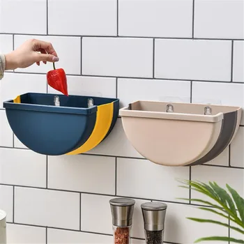

Hanging Foldable Trash Can Wall-mounted Kitchen Sundries Garbage Bin Storage Bucket For Office Home Car Trash Can Storage Box