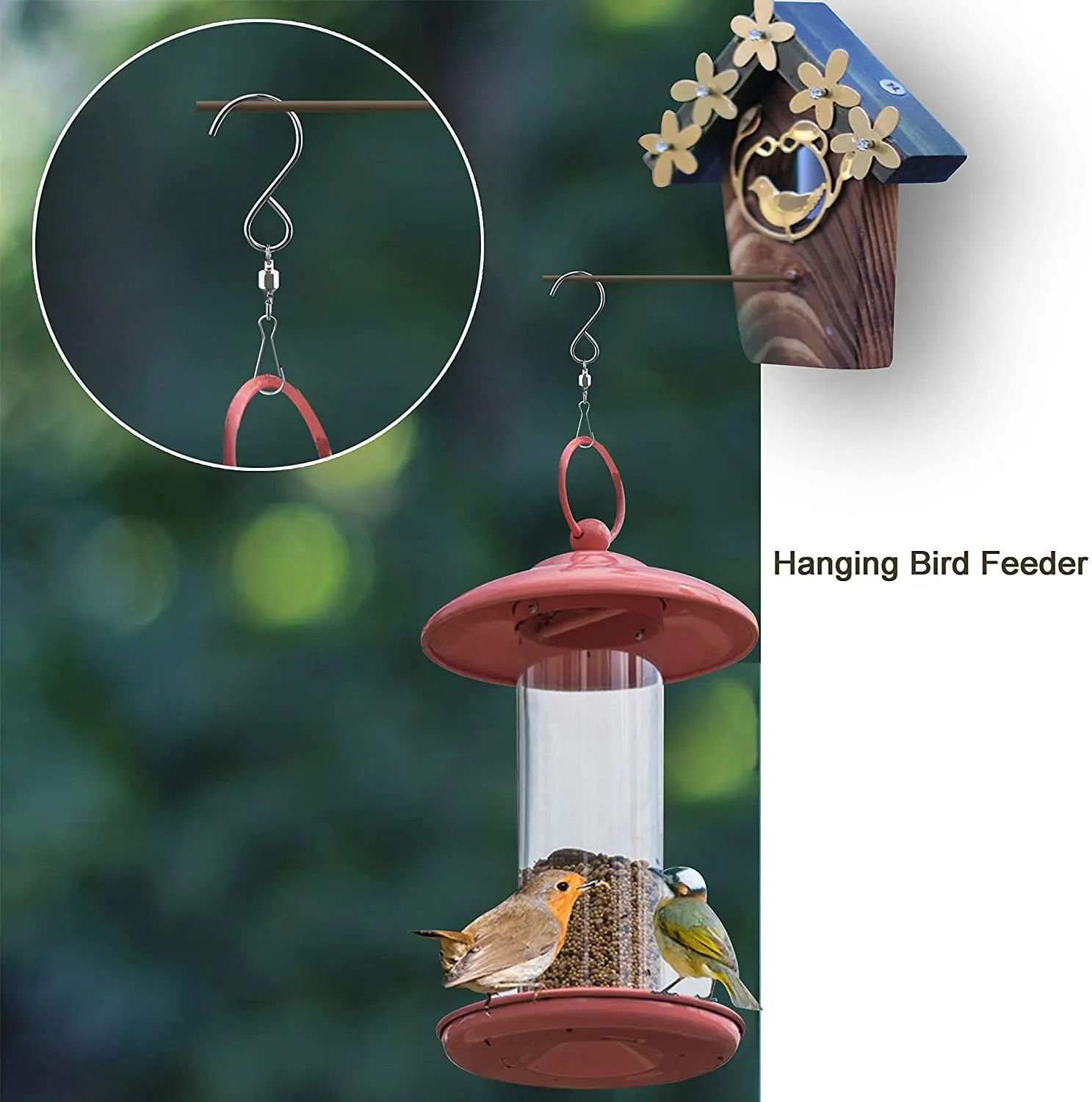 Wind Chimes Bird Feeder AMZSEVEN 8 Pack Swivel Hooks Clips for Hanging Wind Spinners Crystal Twisters Party Supplies (Silver) Wind Chimes Bird Feeder AMZSEVEN 8 Pack Swivel Hooks Clips for Hanging Wind Spinners Crystal Twisters Party Supplies (Silver)