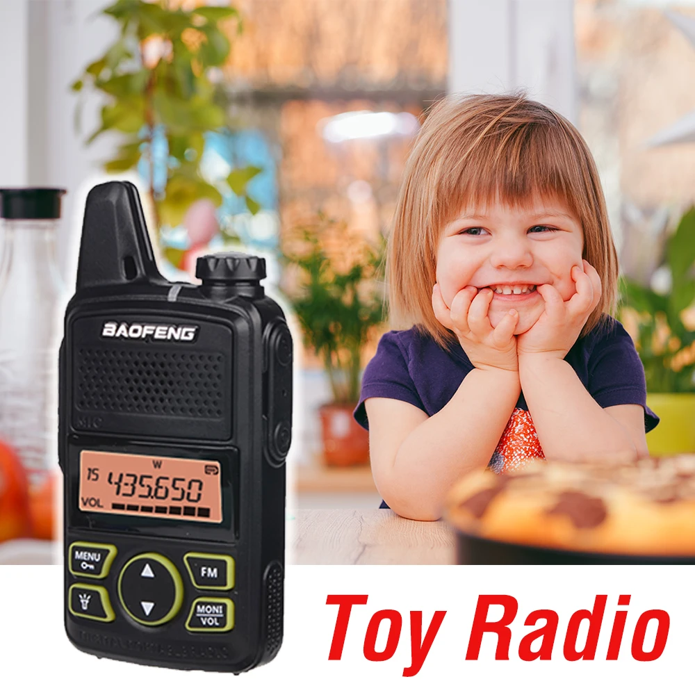 

1pc Mini Baofeng Walkie Talkie 10km BF-T1 UHF 400-470MHz LCD Portable Two Way Radio Kids Toy Wireless Intercom FM Ham Radio