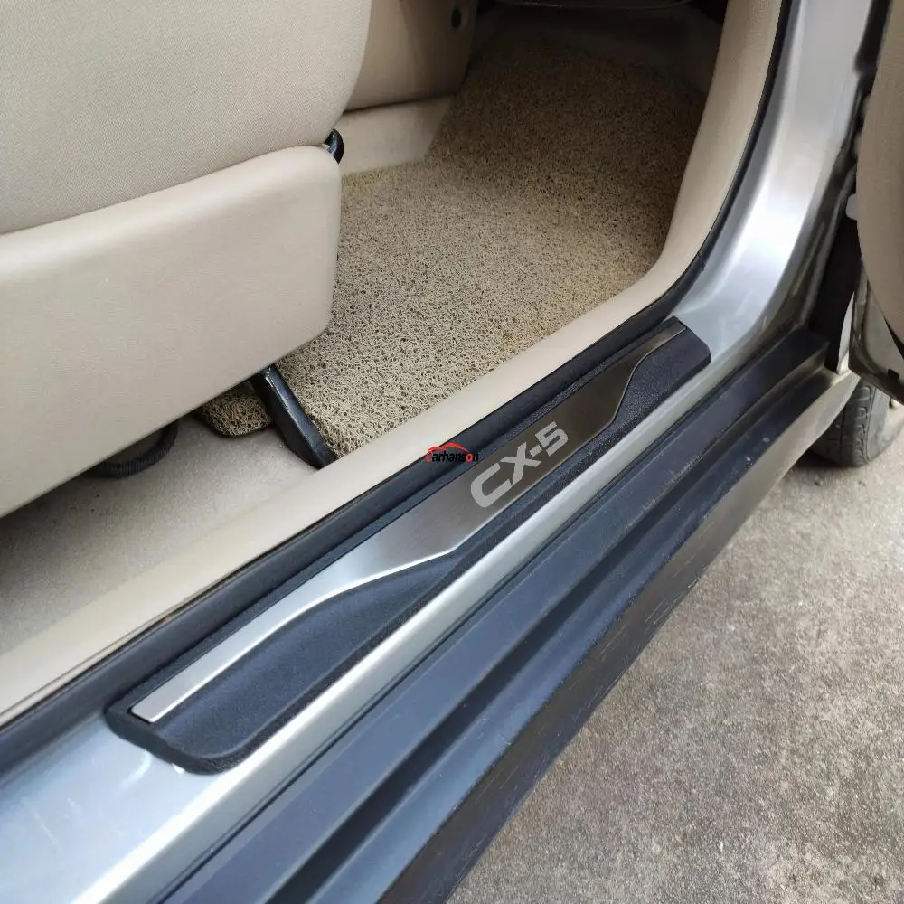 4 Pcs YQTYGB Car Carbon Fiber Door Sill for Mazda MPS Kick Plates Stickers Guard Protector Threshold Cover Pedal Decorative Accessories 