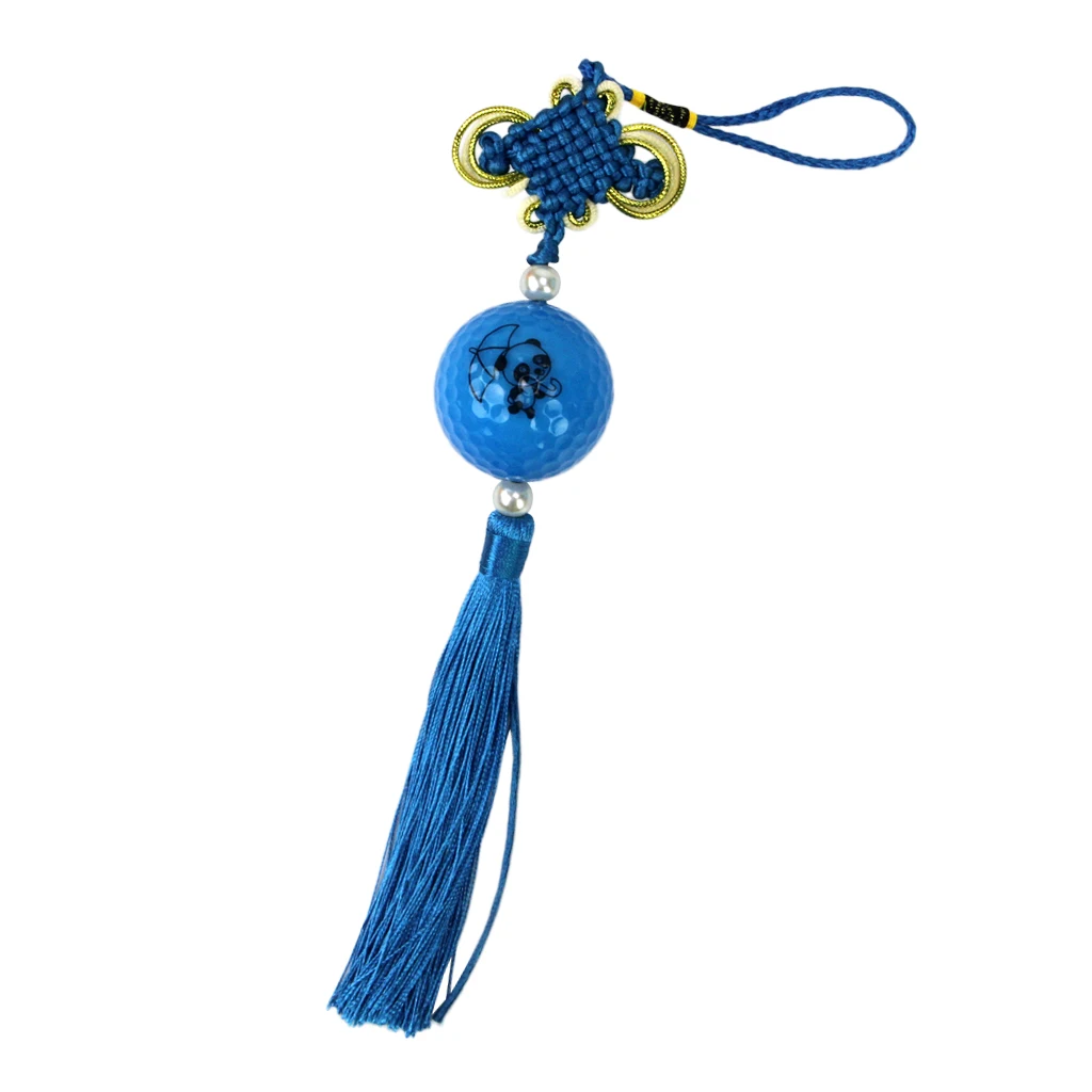 Traditional Handcraft Knitted Chinese Knot with Golf Ball - Hall Door Office Car Hanging Decor Golf Gift Golf Accessoires