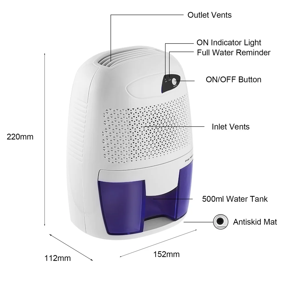 500 мл Мини Прочный тихий бытовой Съемный резервуар для воды ABS материал автоматическое отключение питания осушитель для технологии шепота