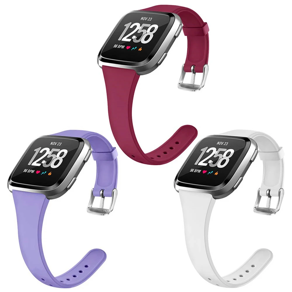 Цветной сменный мужской t Браслет для Fitbit Versa/Versa Lite тонкий узкий ремешок для часов Fitbit Versa браслет для женщин и мужчин