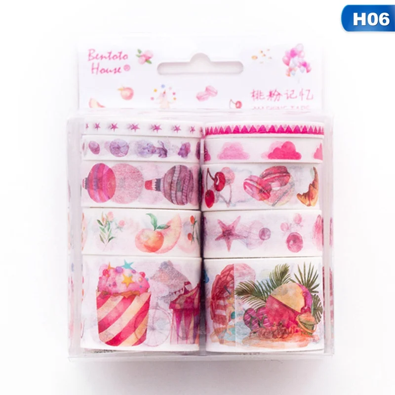 10 шт./компл. красочная лента washi липкая Бумага малярный скотч этикетка Craft декоративные DIY школьные канцелярские принадлежности