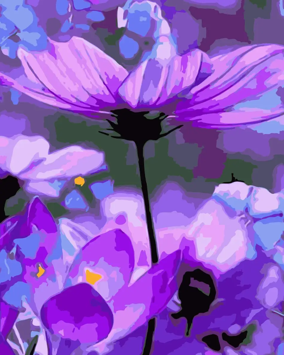 Картина по номерам DIY дропшиппинг 40x50 50x65 см Dreamy фиолетовый цветок крокус холст