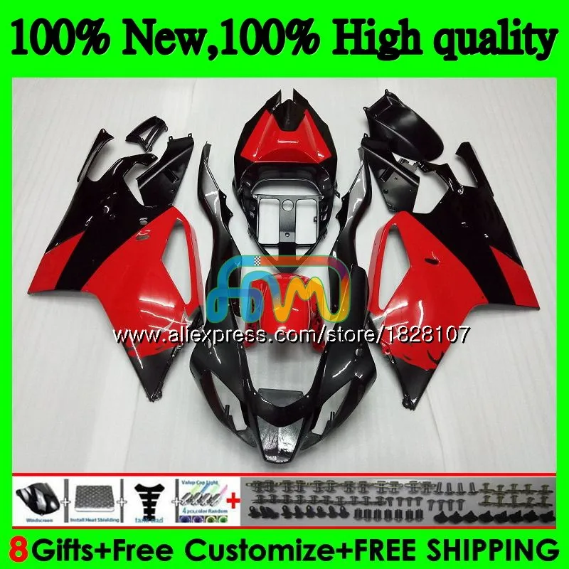 RSV1000R для Aprilia RSV1000 R Mille 03 04 Глянцевый красный горячей 05 06 55BS. 8 RSV1000RR РСВ 1000 R RR 1000R 2003 2004 2005 2006 обтекатель